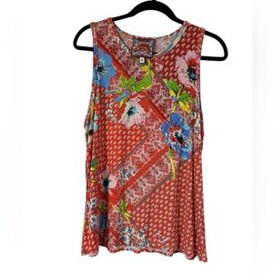 34 Johnny Was Los Angeles Sleeveless Multi Print/color Top